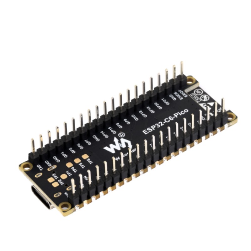 ESP32-C6-Pico-M με καρφίτσες συγκόλλησης